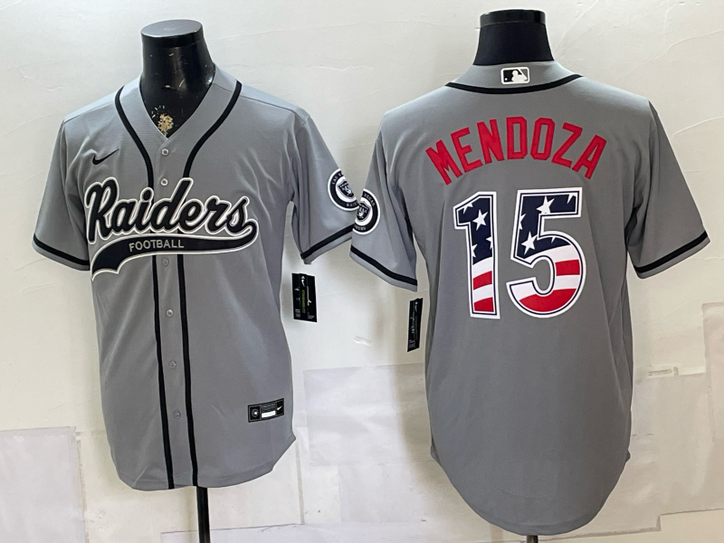 Men 2026 Oakland Raiders #15 Mendoza grey Nike Limited NFL Jersey0716004